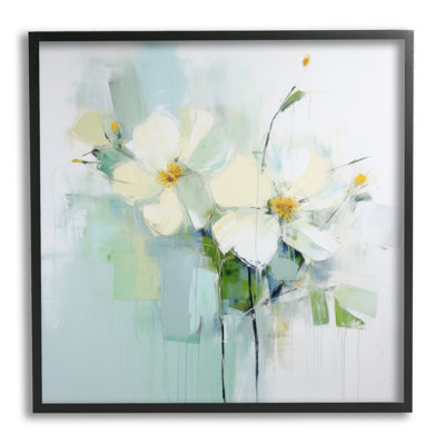 Az-484, reproduction encadrée de fleurs blanches sur toile par Irena Orlov