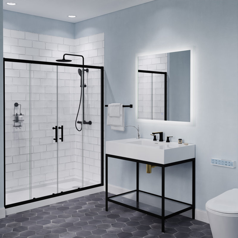 Matte Black and Brushed Gold 2-Handle Widespread Bathroom Faucet
