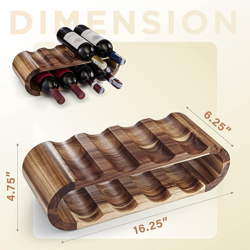 Mahtowa Tabletop Wine Bottle & Glass Rack Brown