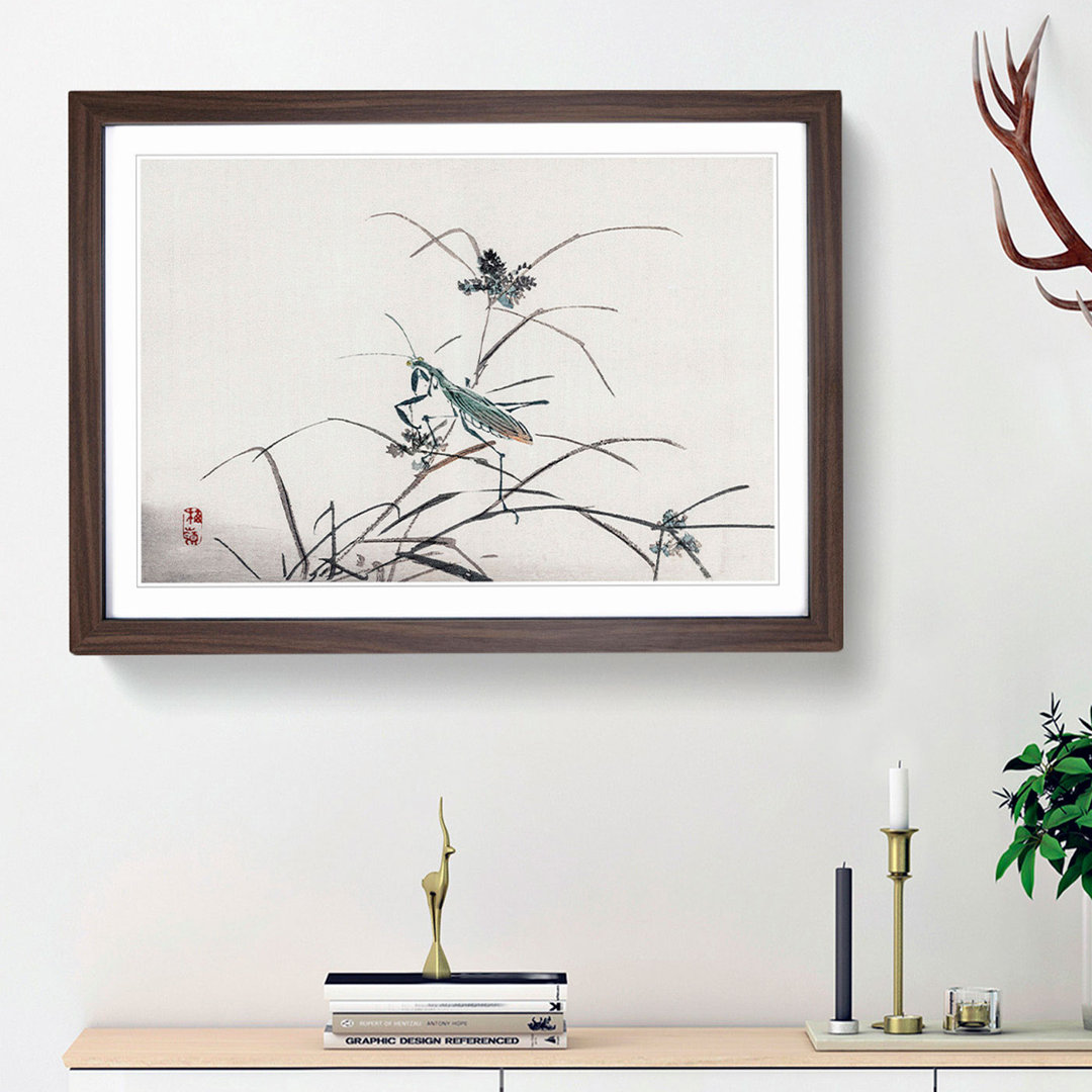 A Grasshopper by Kono Baireir - Picture Frame Painting Print