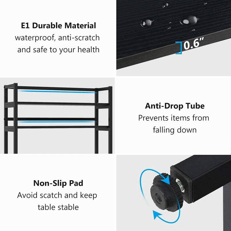 Étagère de boulanger standard de 31,5 po avec micro-ondes compatible avec le rangement des bouteilles de vin, Noir