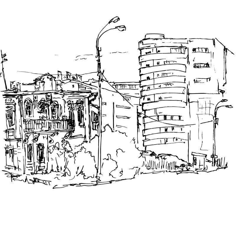Croquis urbain Adarrius par Cat_Arch_Angel, H 36 po x l 36 po