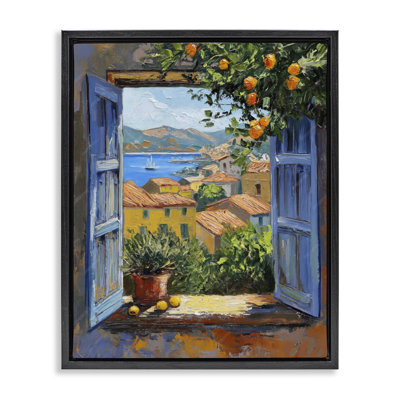  Mediterranean Window View Canvas Wall Art by LSR Design Studio