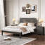 Ensemble de chambre à coucher 3 pièces, lit plateforme double avec table de chevet 2 tiroirs