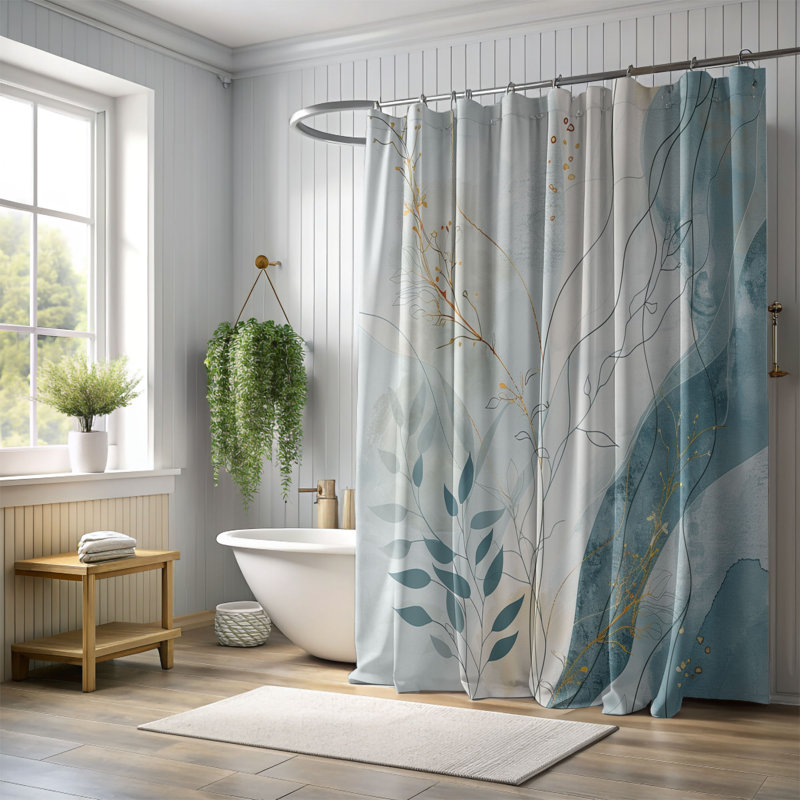 Rideau de douche 1 pièce Boho, H 74 po x l 71 po