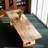 Oak-colored solid wood rectangular office table-112306691