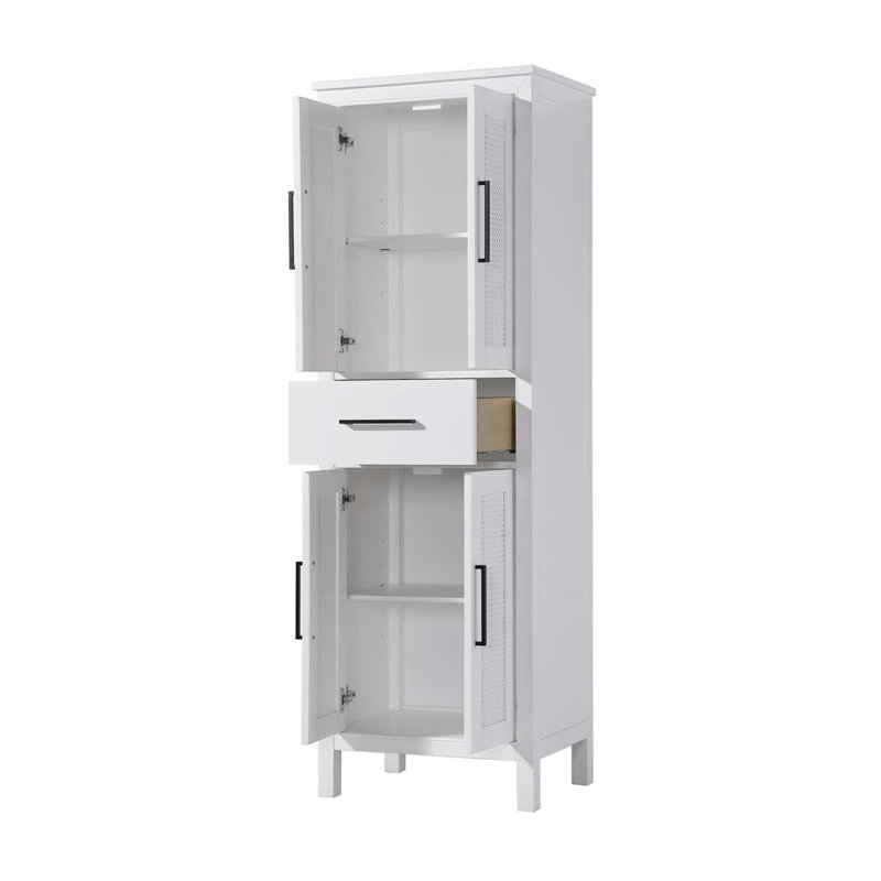 Armoire de rangement 24 po pour salle de bain blanche, 72" H x 24" W x 72" D, Blanc