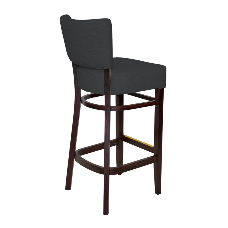 Tabouret de bar Madison, Gris foncé, Bois brun foncé
