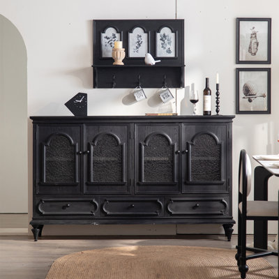 Buffet en bois massif noir