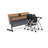 Beneta 2 Person Training Meeting Seminar Table with Modesty Panel and 2 Chairs Complete 3 pc Set