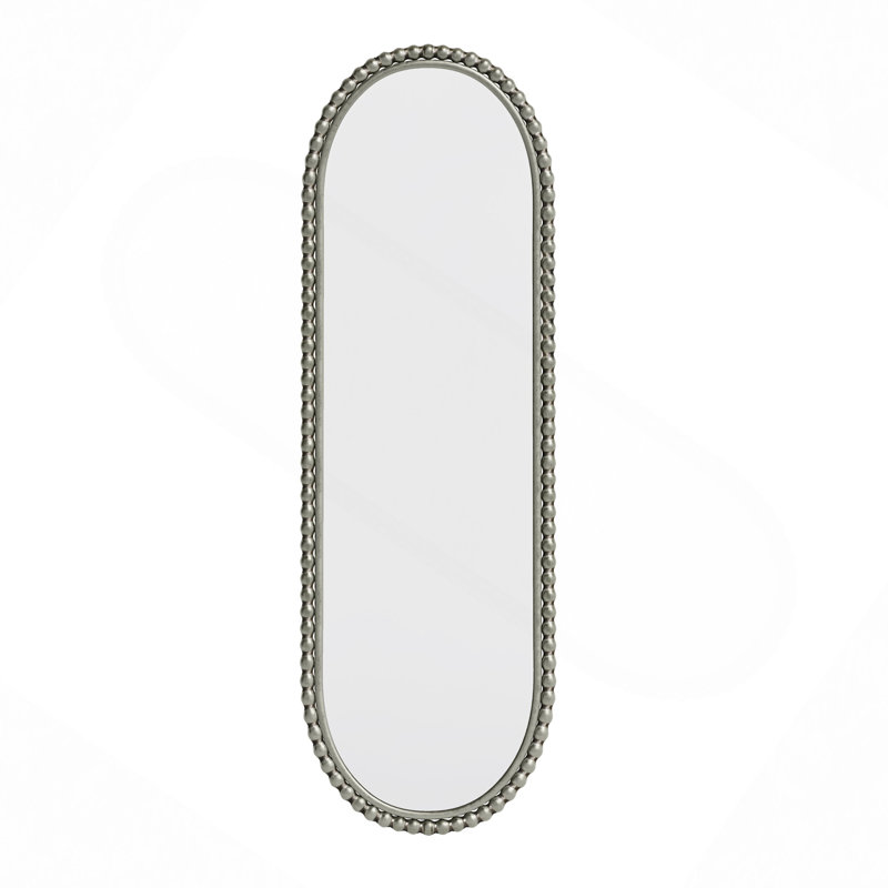 Iron Art Oval Retro Mirror, Antique Effect,Wall Hanging,Suitable For Living Room,Bedroom, Entrance, Silver