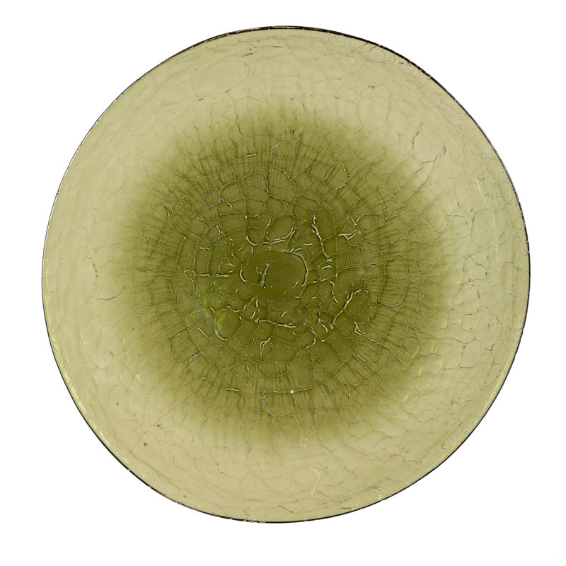 Bain d'oiseaux en verre craquelé 16 po