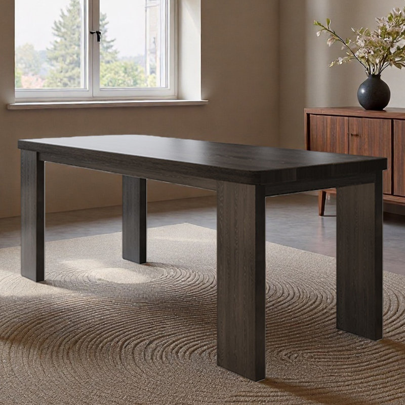 Table de salle à manger en frêne, H 29,53 po x L 78,74 po x l 23,62 po