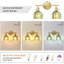 Luminaire de salle de bain, applique murale en laiton à 2 lumières sur miroir avec abat-jour en verre tulipe vert pour le salon de la chambre à coucher