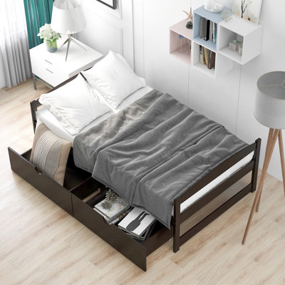 -Lit simple avec deux tiroirs pour une chambre à coucher organisée et élégante