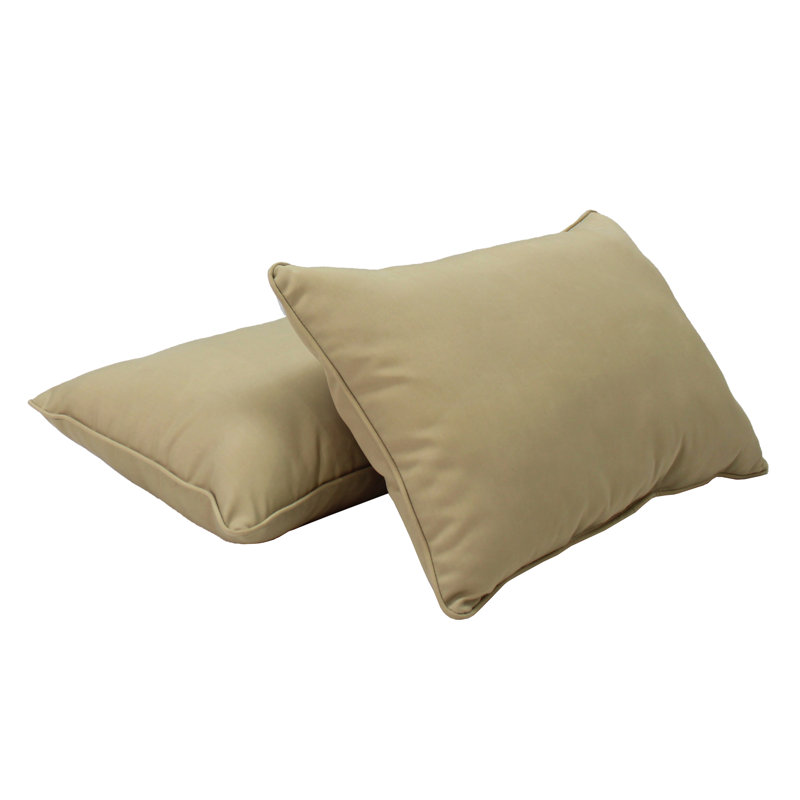 Element Synthetic Lumbar Rectangle Indoor/Outdoor Pillow Cover & Insert, Beige Sand, 16" x 24"