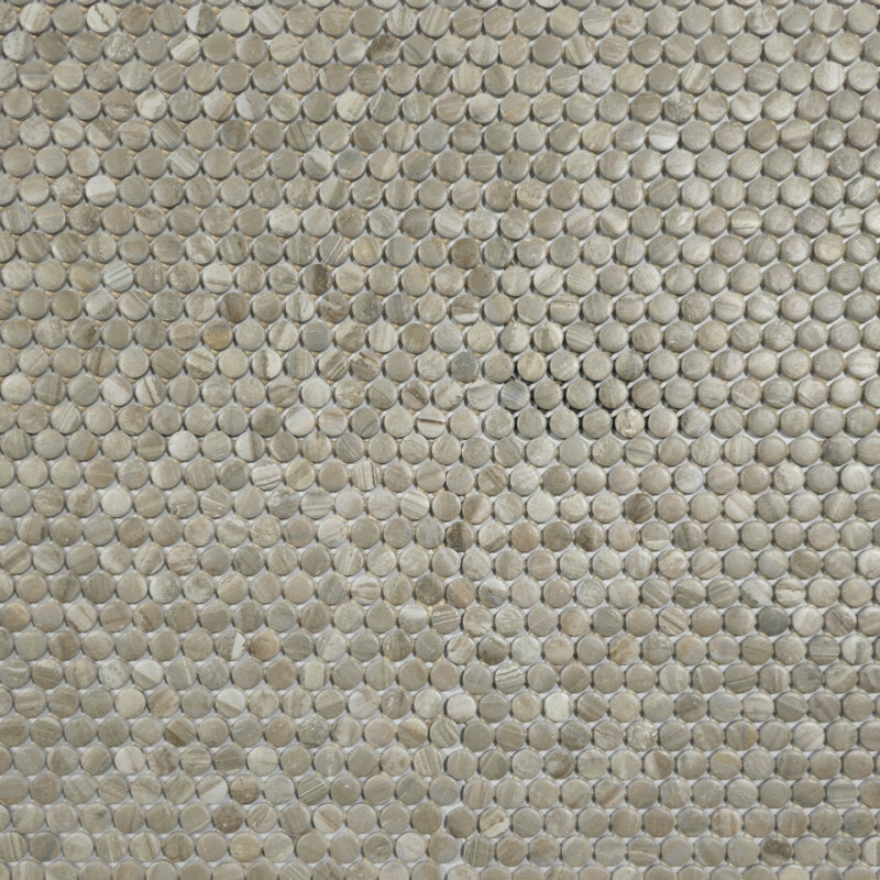 Carrelage mosaïque rond en céramique sable, Beige