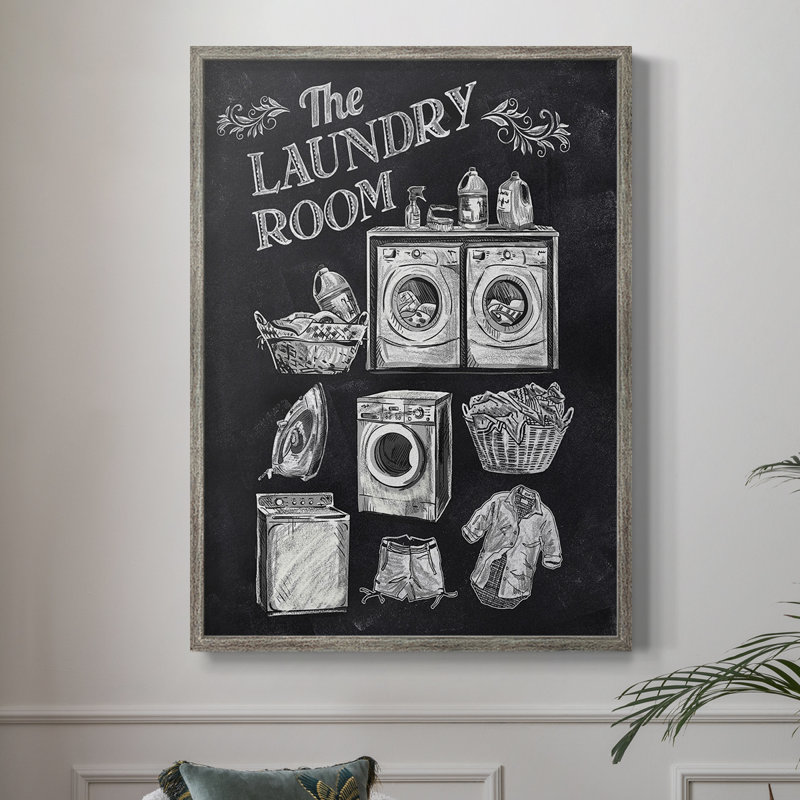 Laundry Room, reproduction encadrée - bois massif, H 21 po x l 17 po