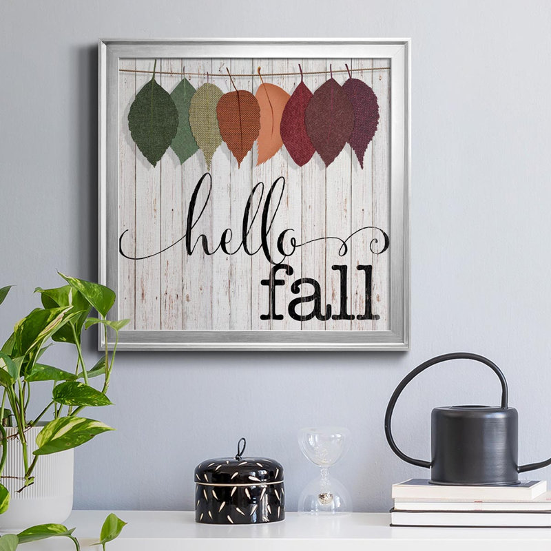 «Hello Fall», reproduction d'art textuel sur toile encadrée, Argent, H 22,5 po x l 22,5 po x P 1,5 po