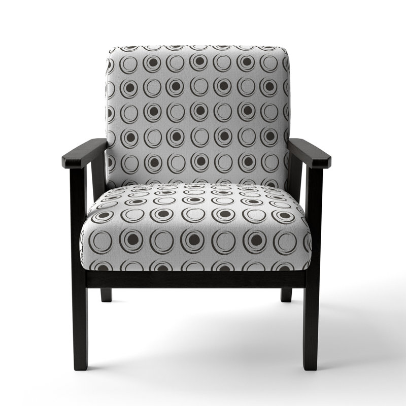 Fauteuil d'appoint rembourré à motif noir