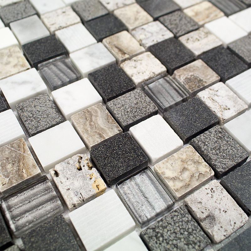 Drumlin 1" x 1" Marble Grid Mosaic Wall Tile