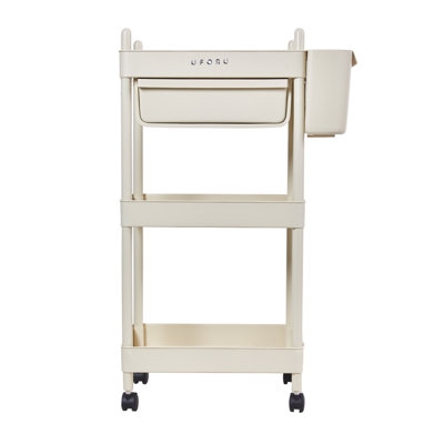 white three-layer trolley, home kitchen rack