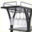 Chariot-bar industriel avec rangement à 3 niveaux, roues et amp; Casiers à vin | Fer | Argent mat