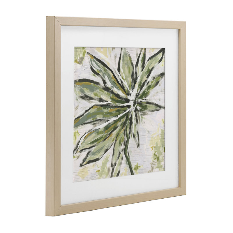 «Leafy Organic Palm», reproduction sous verre encadrée, design par June Erica Vess, H 13 po x l 13 po