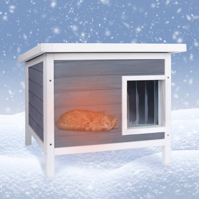 Coolebebe Outdoor Cat House Feral Cat Shelter For Outside Cats All-round Foam Wooden Pet House
