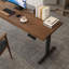 Bureau en bois massif en forme de L brun noisette + réglable en L noir + acier au carbone-826409523-826409527