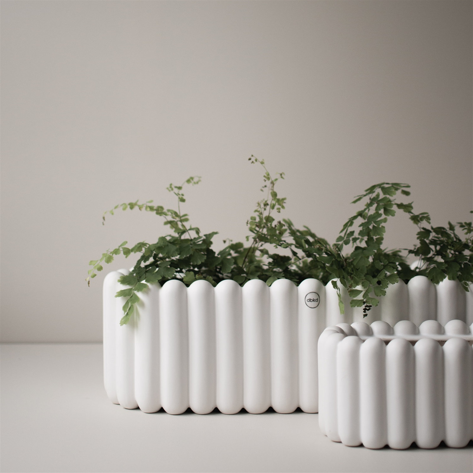 Ceramic Table Vase, White, 5.91" H x 7.48" W x 6" D