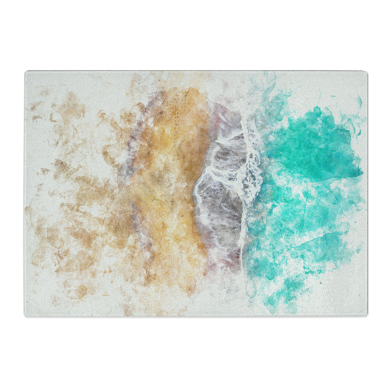 Tempered Glass Gold Coast Beach in Australia Chopping Board, 20 cm x 28.5 cm