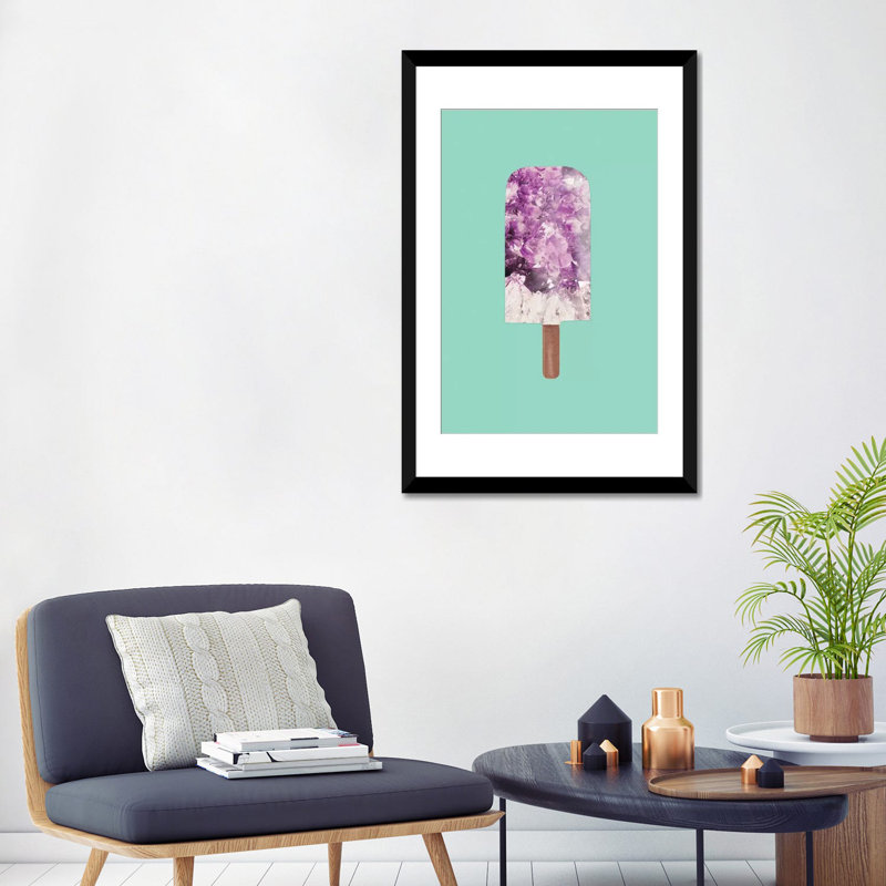 « améthyste popsicle », impression sur toile tendue, Papier beaux-arts encadré noir, Blanc, H 32 po x l 24 po x P 1 po