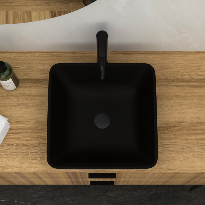 Lavabo de salle de bain trempé - robinet noir mat et vasque en verre chic