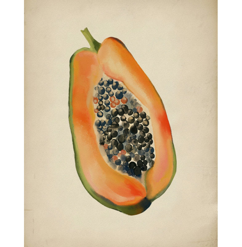 Vibrant Papaya Half by Josie George — Still Life Wall Art, 40 × 60, Framed Print, Brown