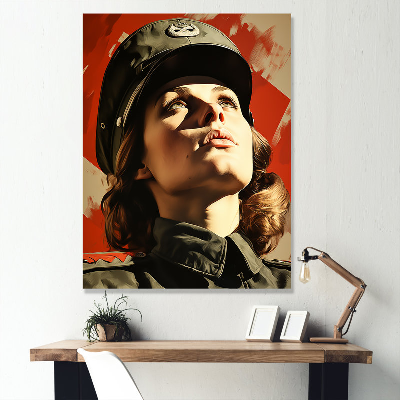 Propagande de guerre - art mural militaire, Toile tendue, H 20 po x l 12 po x P 1 po