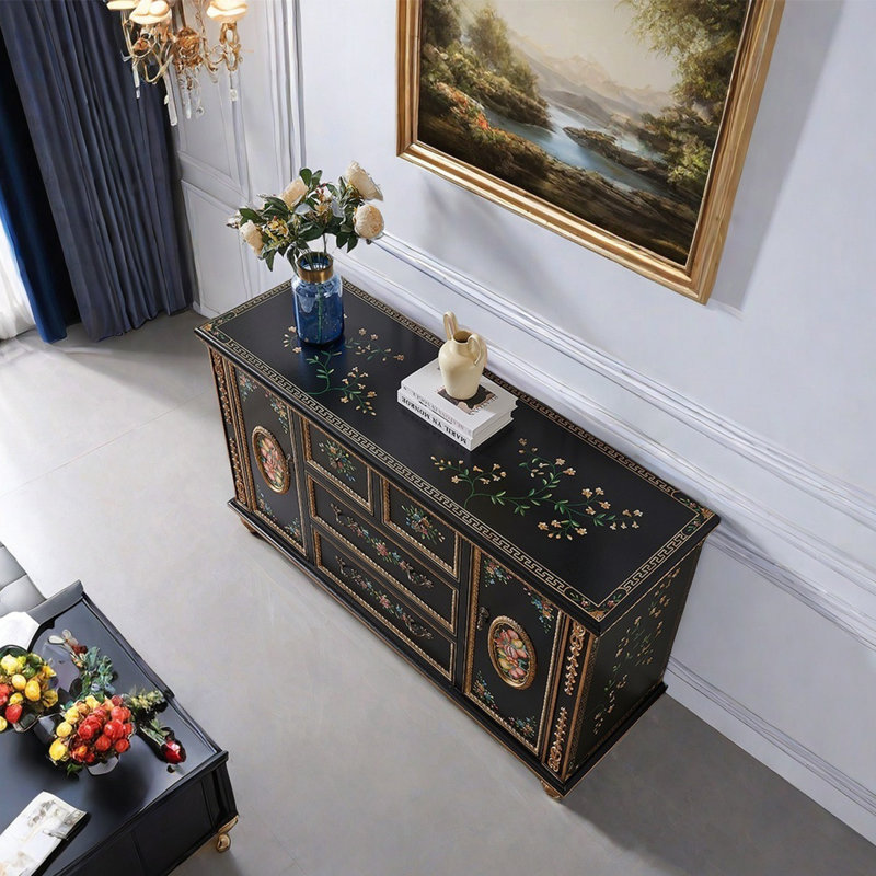 Hand-painted art deco storage sideboards.