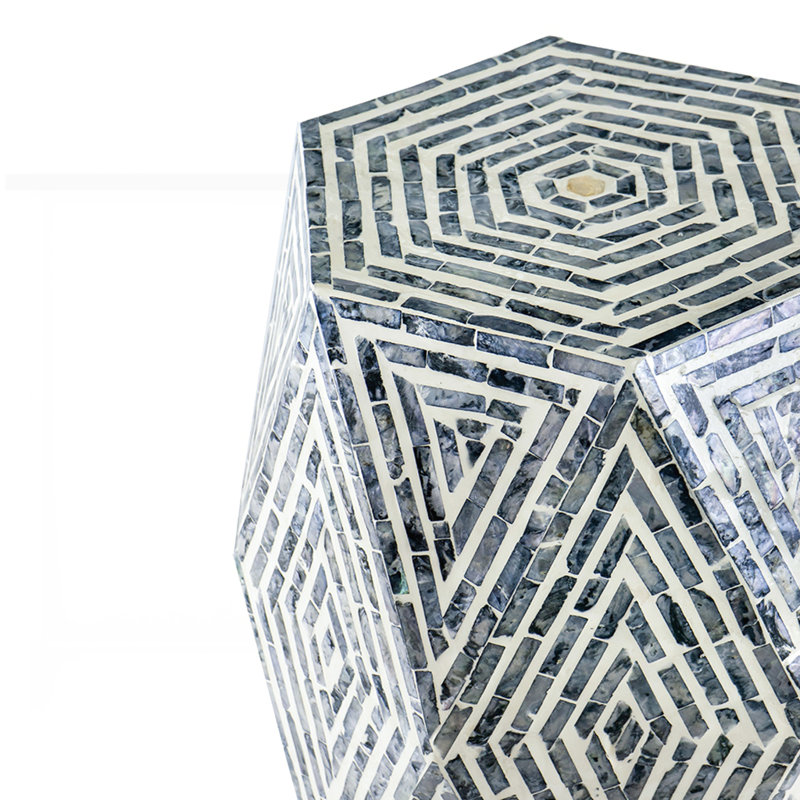 Maverick Hexagon End Table with Diamond Design