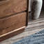 Commode décorative simple en bois massif noyer noir pour chambre à coucher