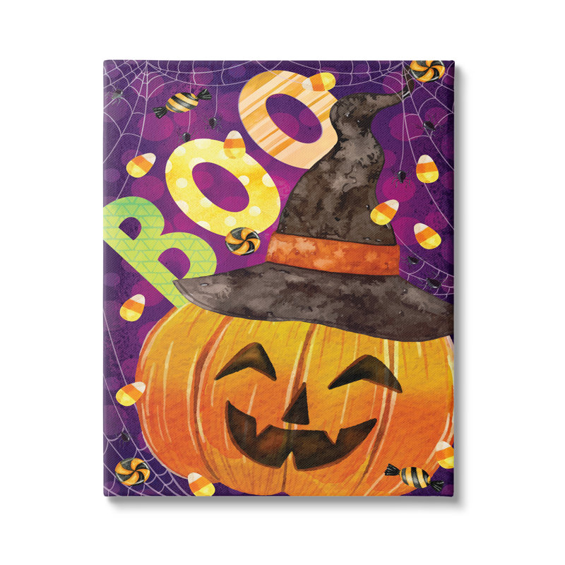 «Boo Jack-o-Lantern Halloween Candy on Canvas», impression, H 40 po x l 30 po x P 1,5 po