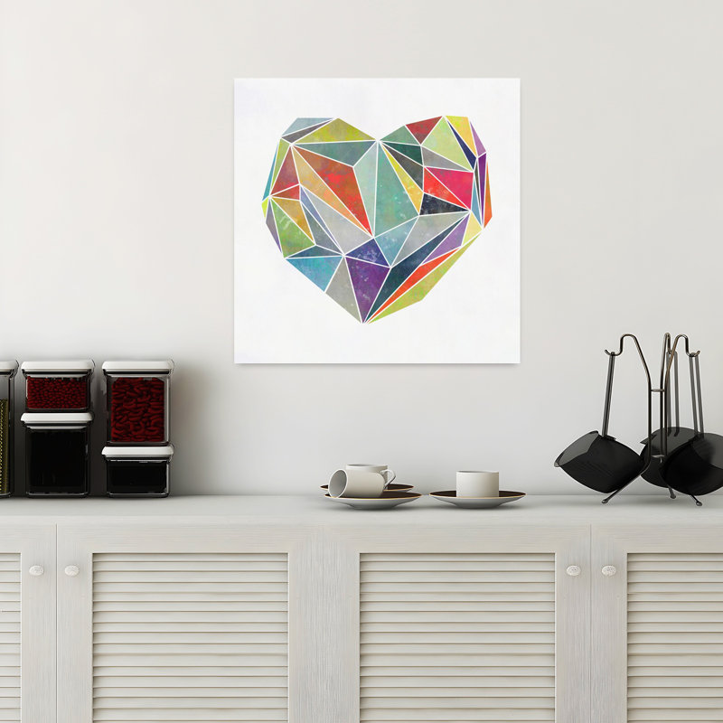 Art contemporain abstrait géométrique coloré, H 18 po x l 18 po