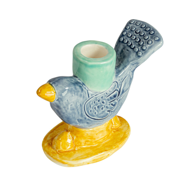 Chirpy Elegance Stoneware Taper Holder