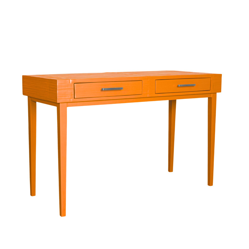 Bureau en bois massif Andros, Orange citron
