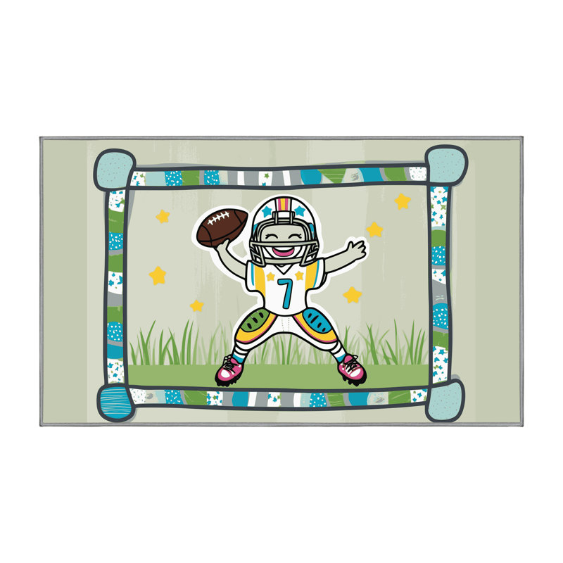 Tapis de football pour enfants Zoomie, Rectangle 7 pi x 9 pi