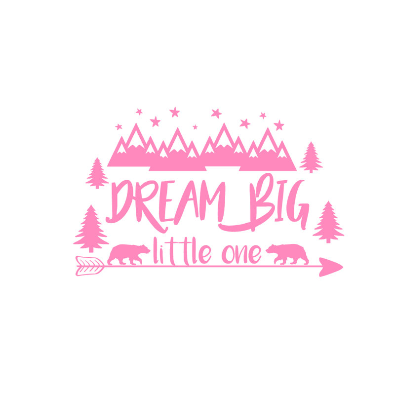 Décalcomanie murale big little rêve, Rose tendre