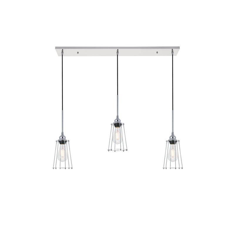 Shaner 3 - Light Kitchen Island Pendant, Chrome
