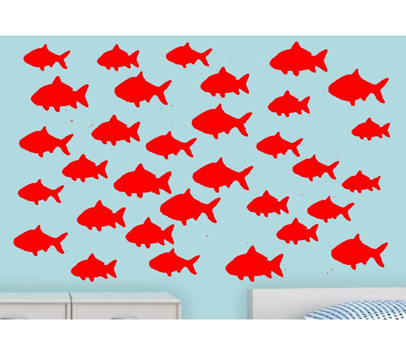 Décalcomanie murale poisson Hunsberger, Rouge