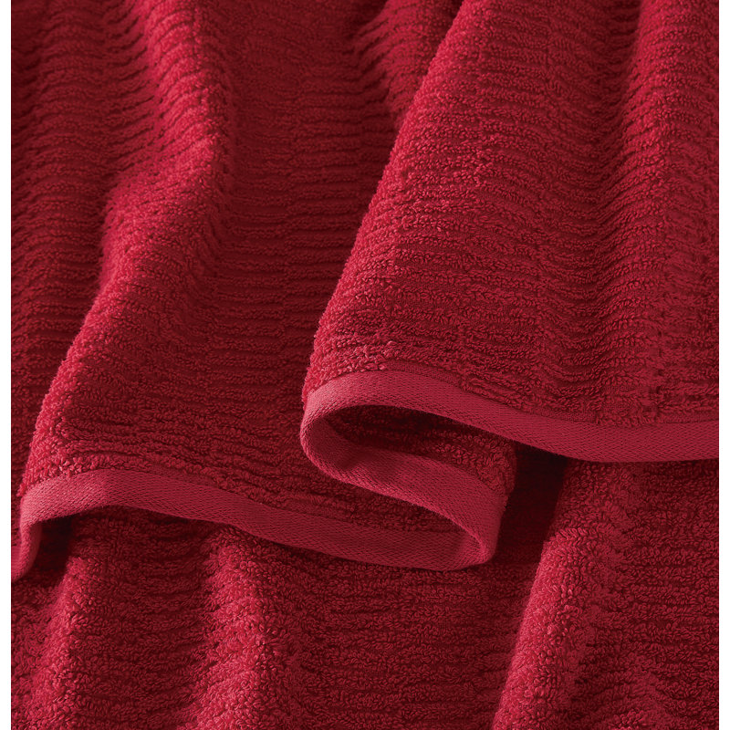  Textured Quick Dry Bath Towel Set, Red