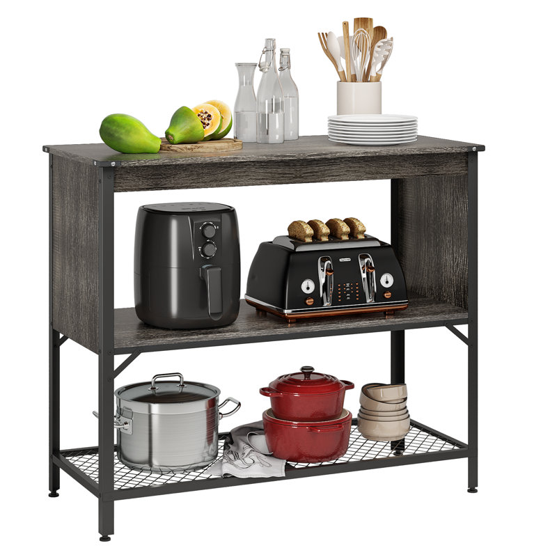 Îlot de cuisine Auten, Gris anthracite