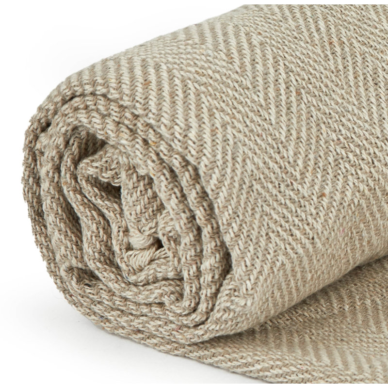 Meurer Hand Woven Throw Blanket, 254cm x 228cm, Natural